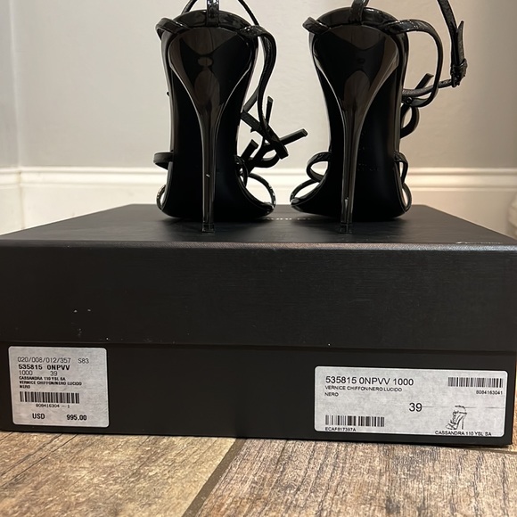 Saint Laurent Cassandra 110 Black Patent Leather Sandal size 39 - Picture 6 of 11
